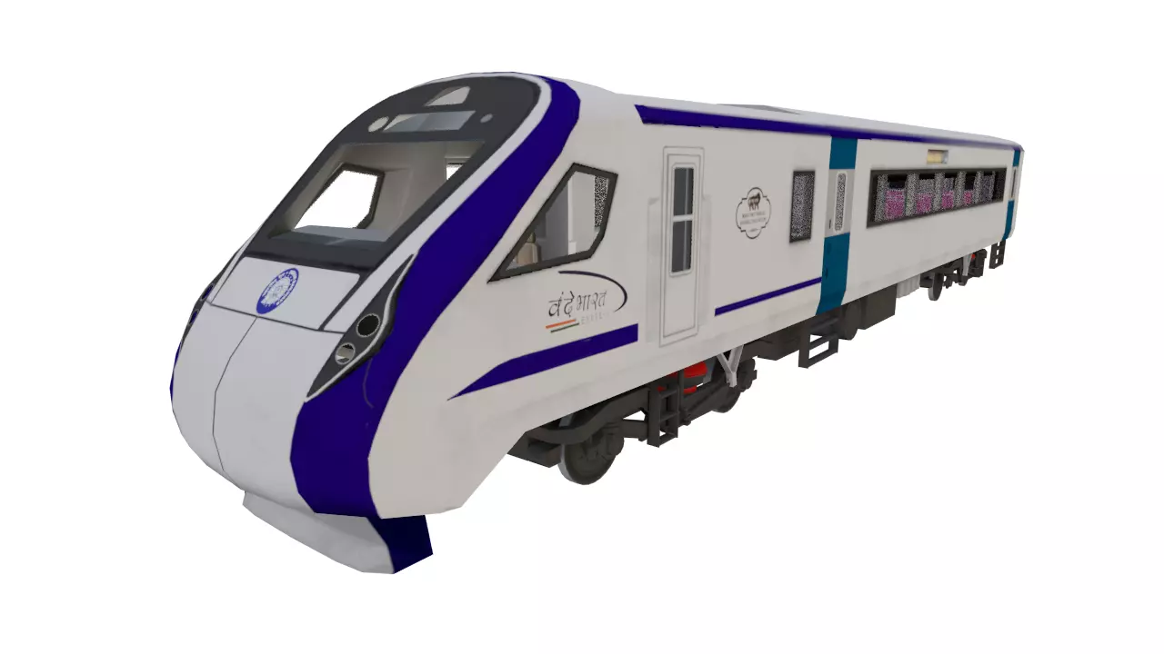 vande bharat express train 18 Low-poly 3D model_0