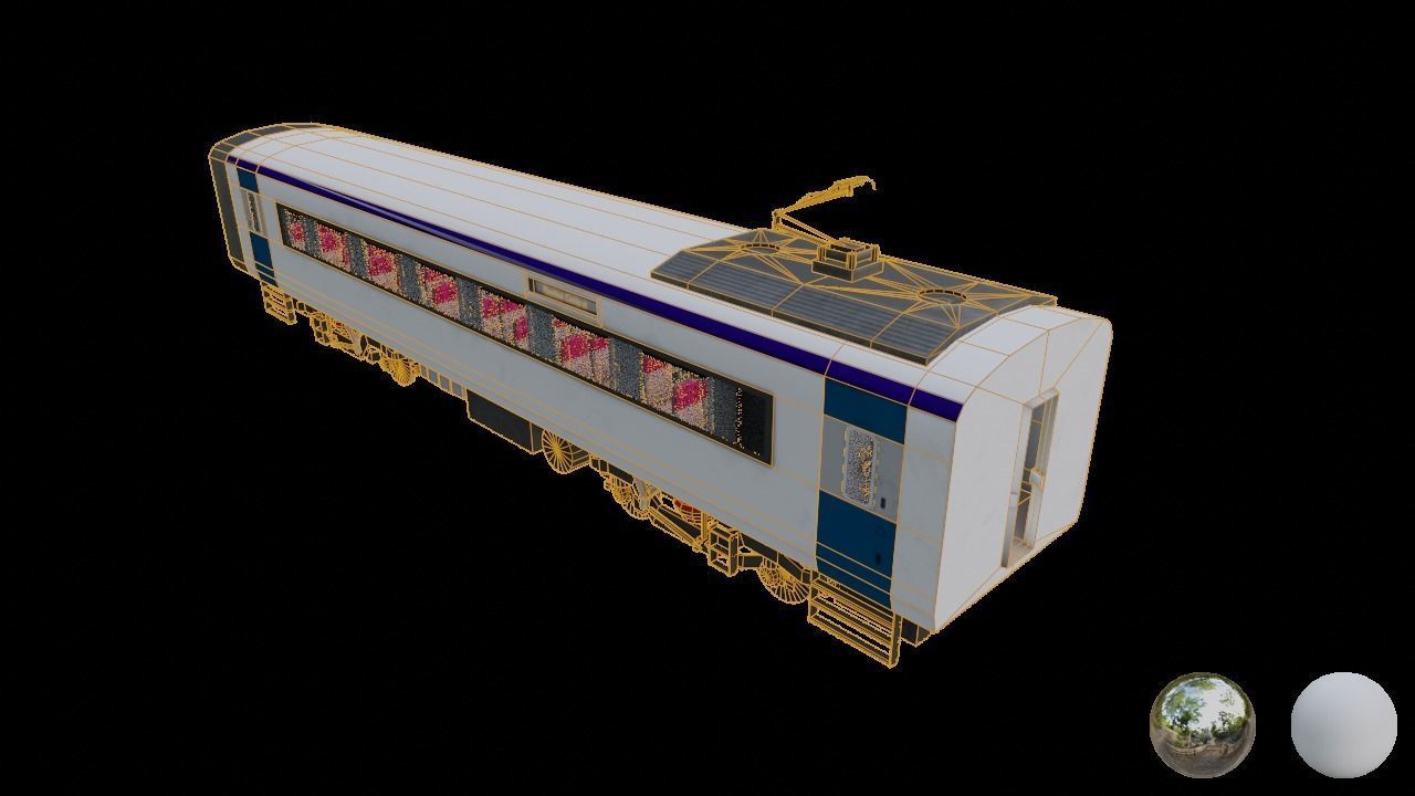 vande bharat express train 18 Low-poly 3D model_8