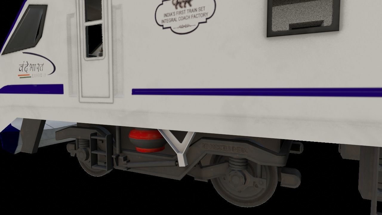vande bharat express train 18 Low-poly 3D model_4