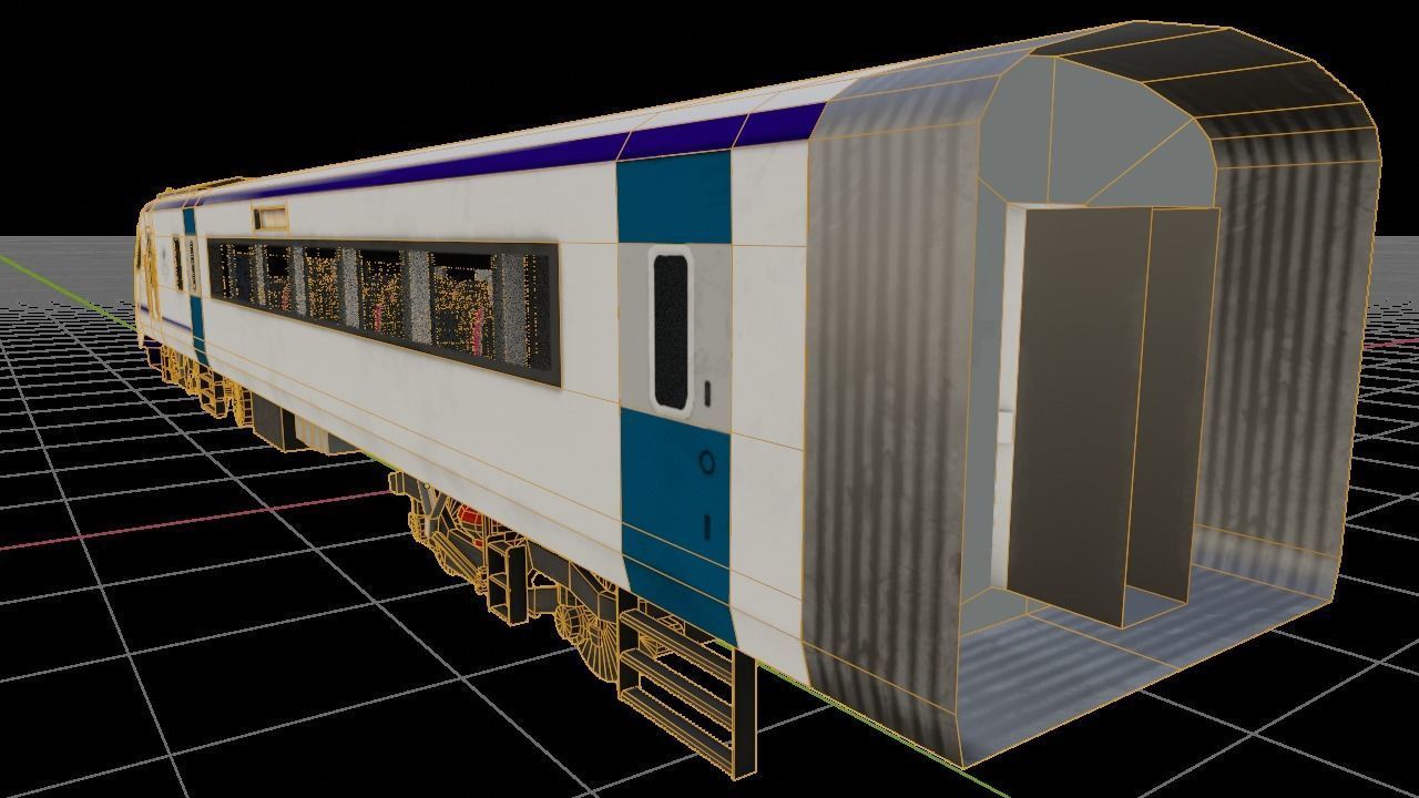vande bharat express train 18 Low-poly 3D model_5