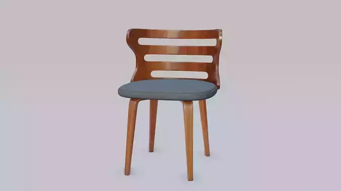 Rounded Back Modern Wood Dining Chair 