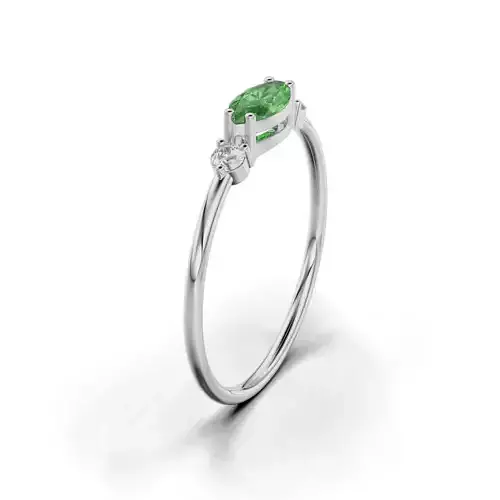 Women ring with round stones and marquis 14