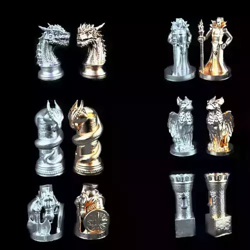 Dragon Figures Chess Set - VIP COLLECTION 3D print model