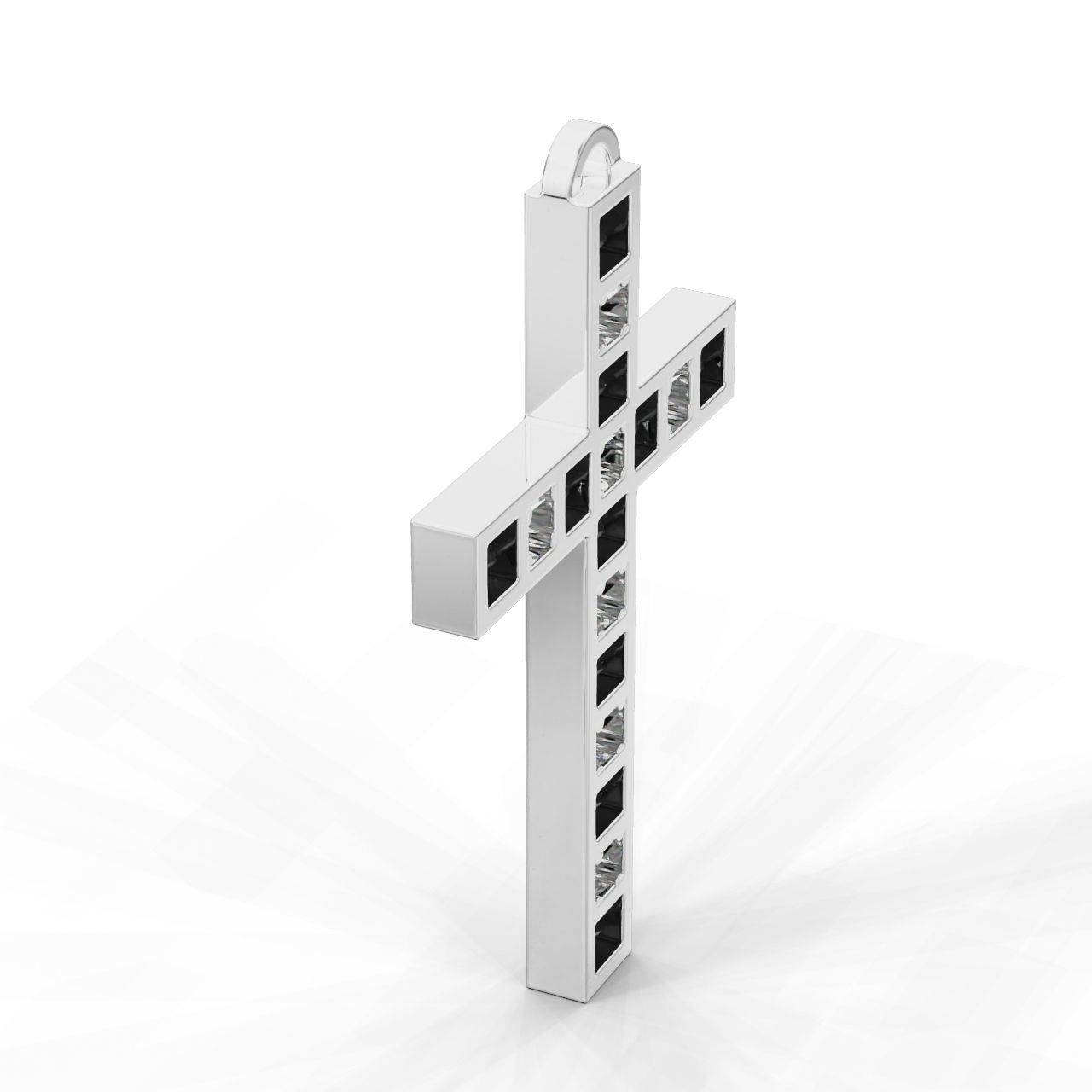 Pendant Cross Princess Round 3D print model_16