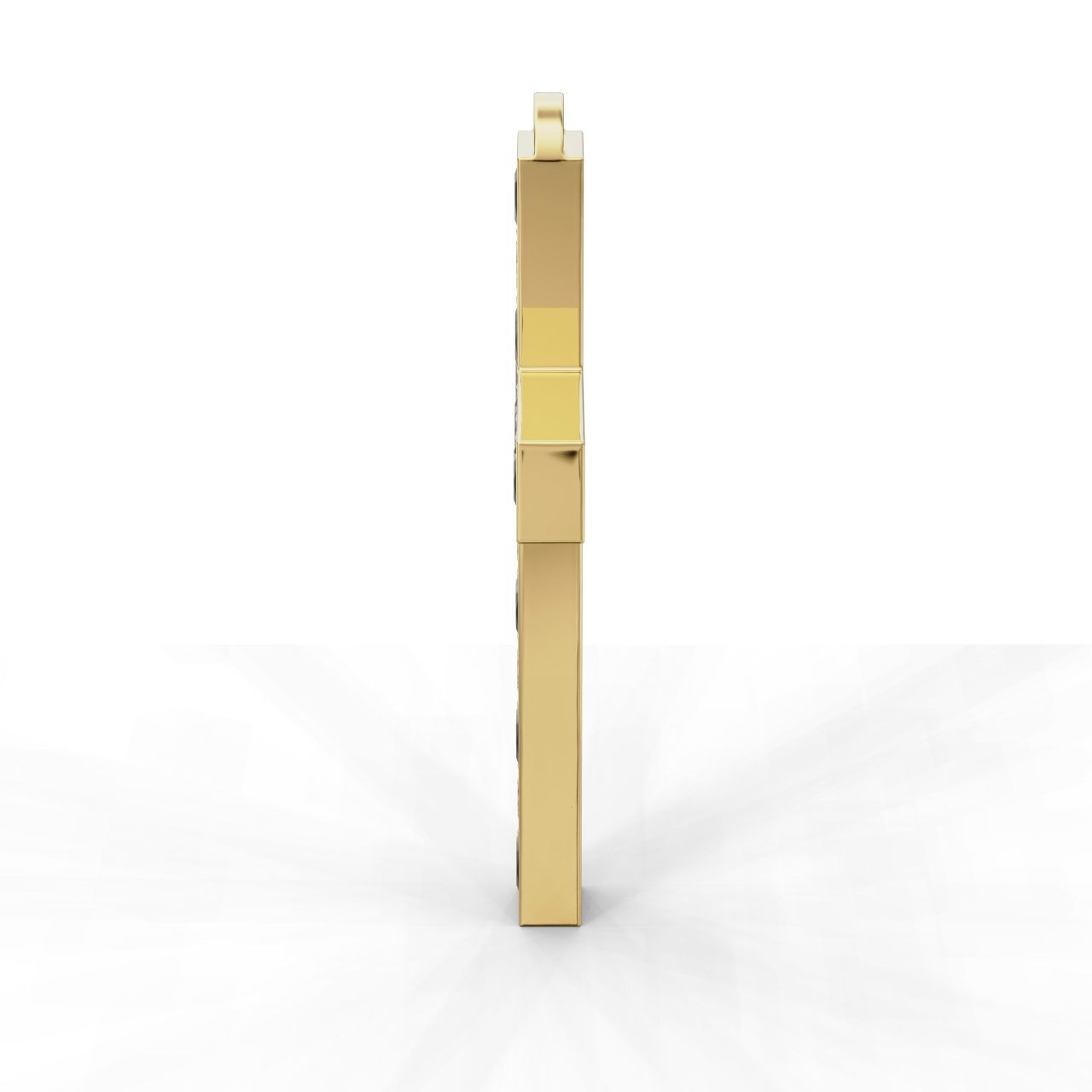 Pendant Cross Princess Round 3D print model_6