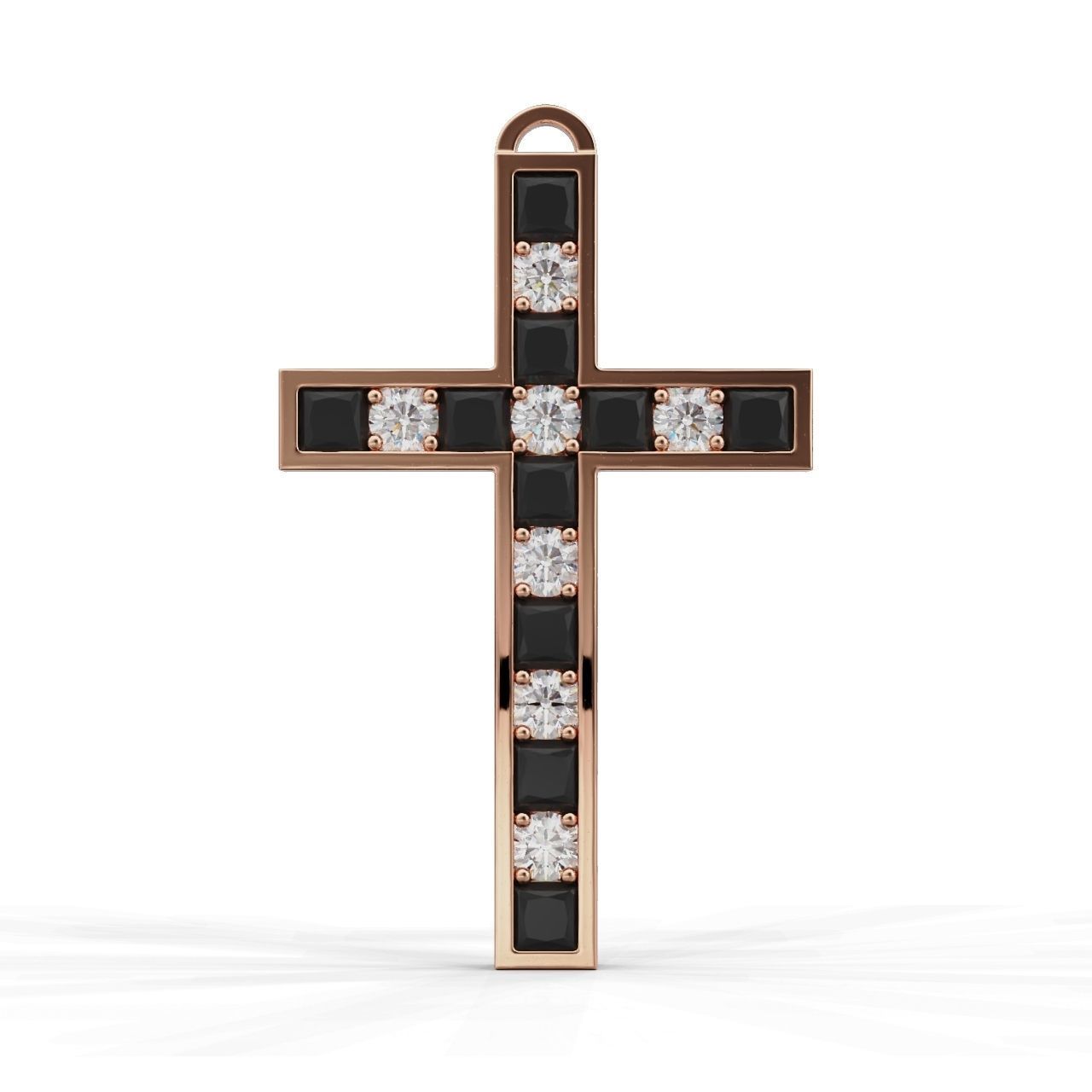 Pendant Cross Princess Round 3D print model_3