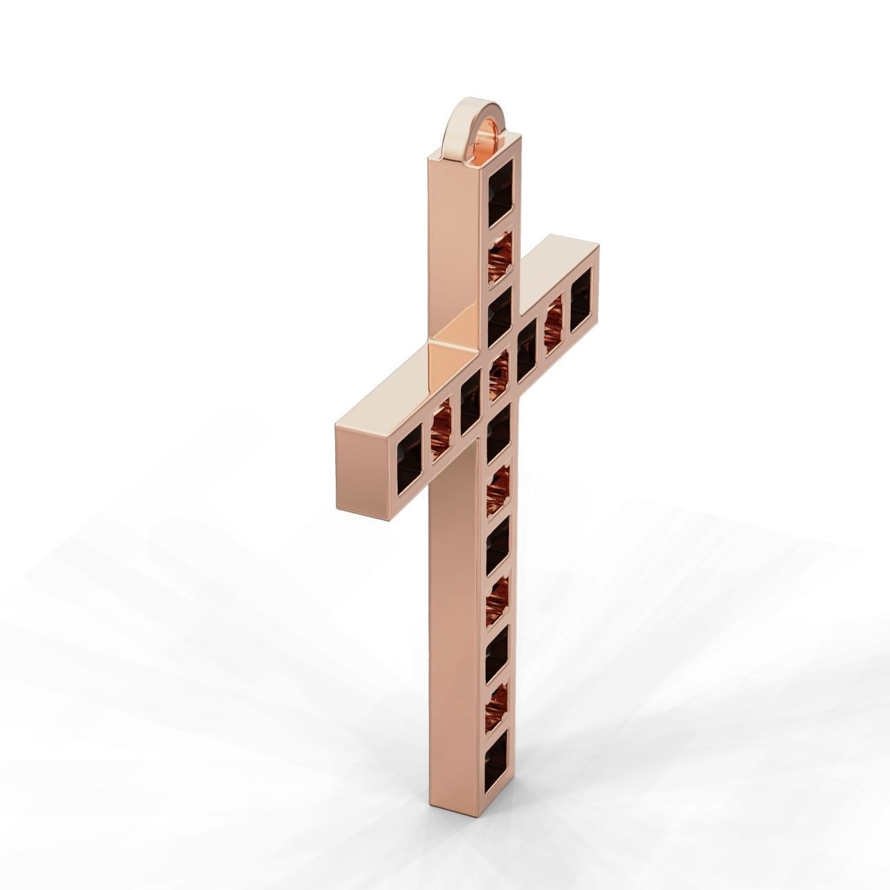 Pendant Cross Princess Round 3D print model_15