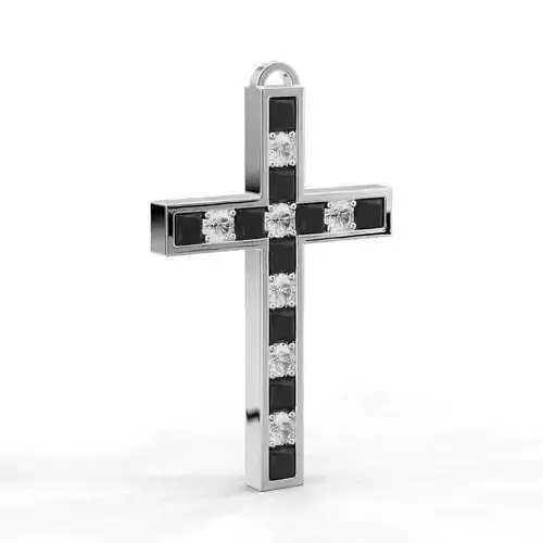 Pendant Cross Princess Round