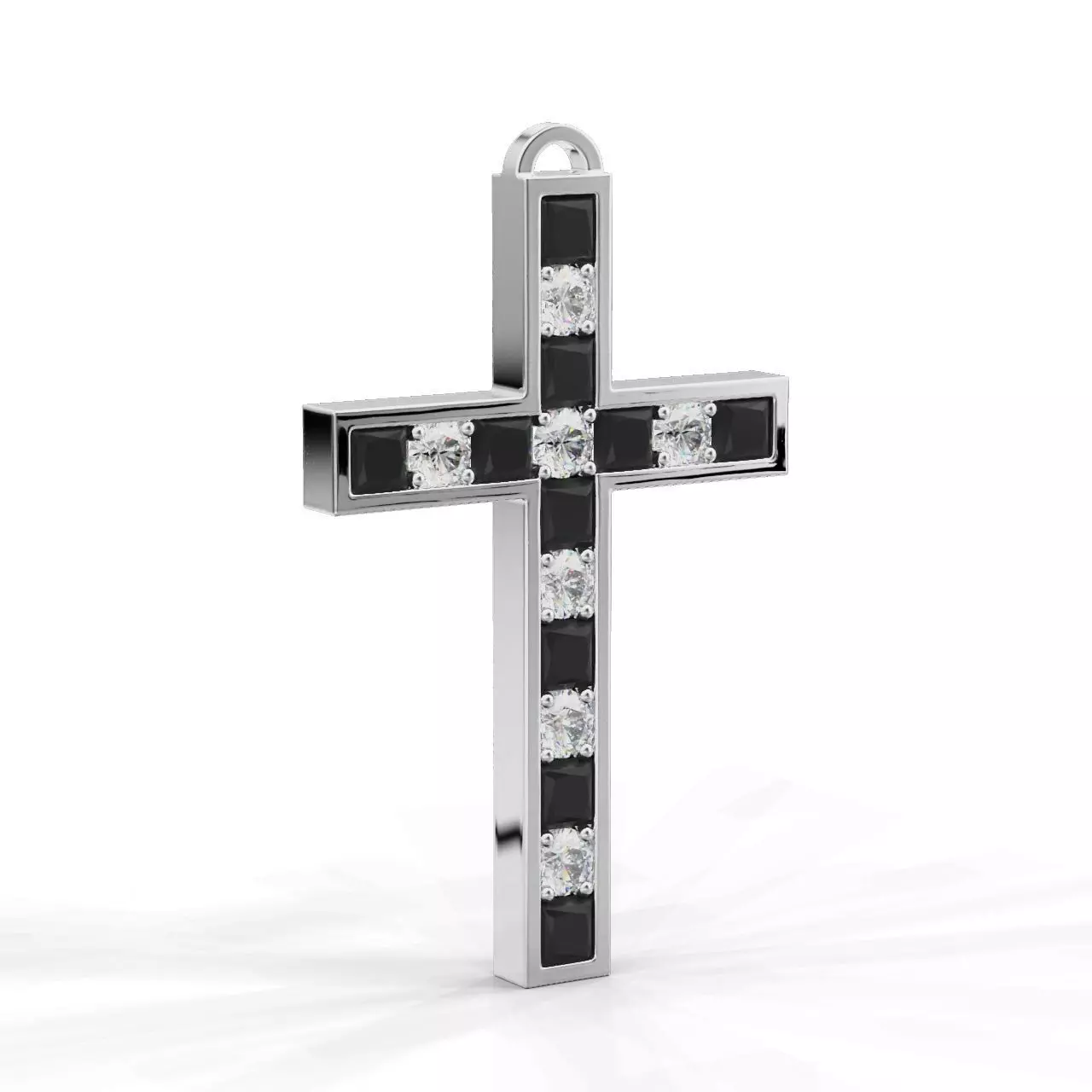 Pendant Cross Princess Round 3D print model_0