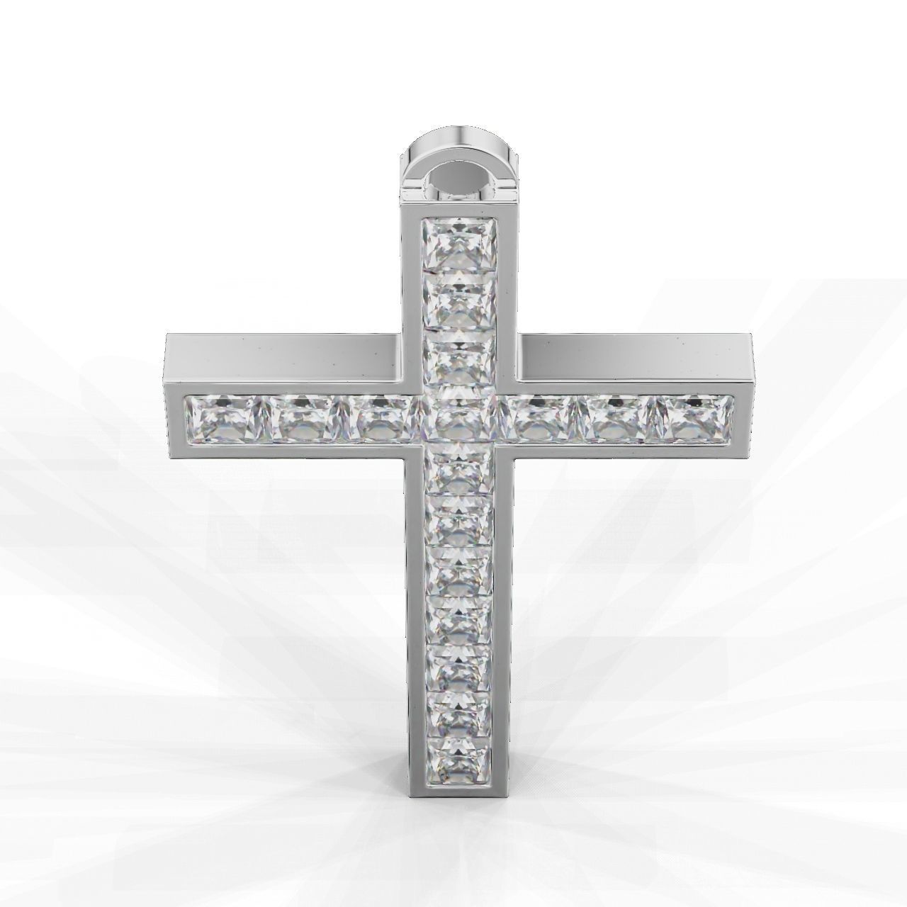 Pendant Cross Princess 3D print model_10