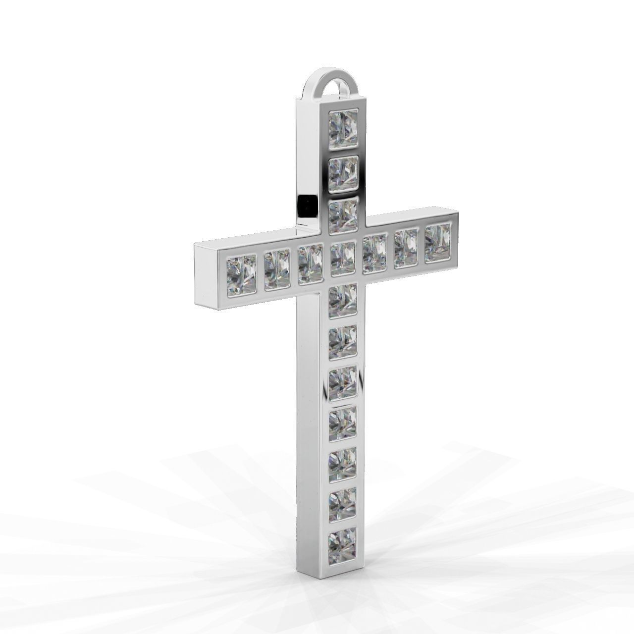 Pendant Cross Princess 3D print model_7