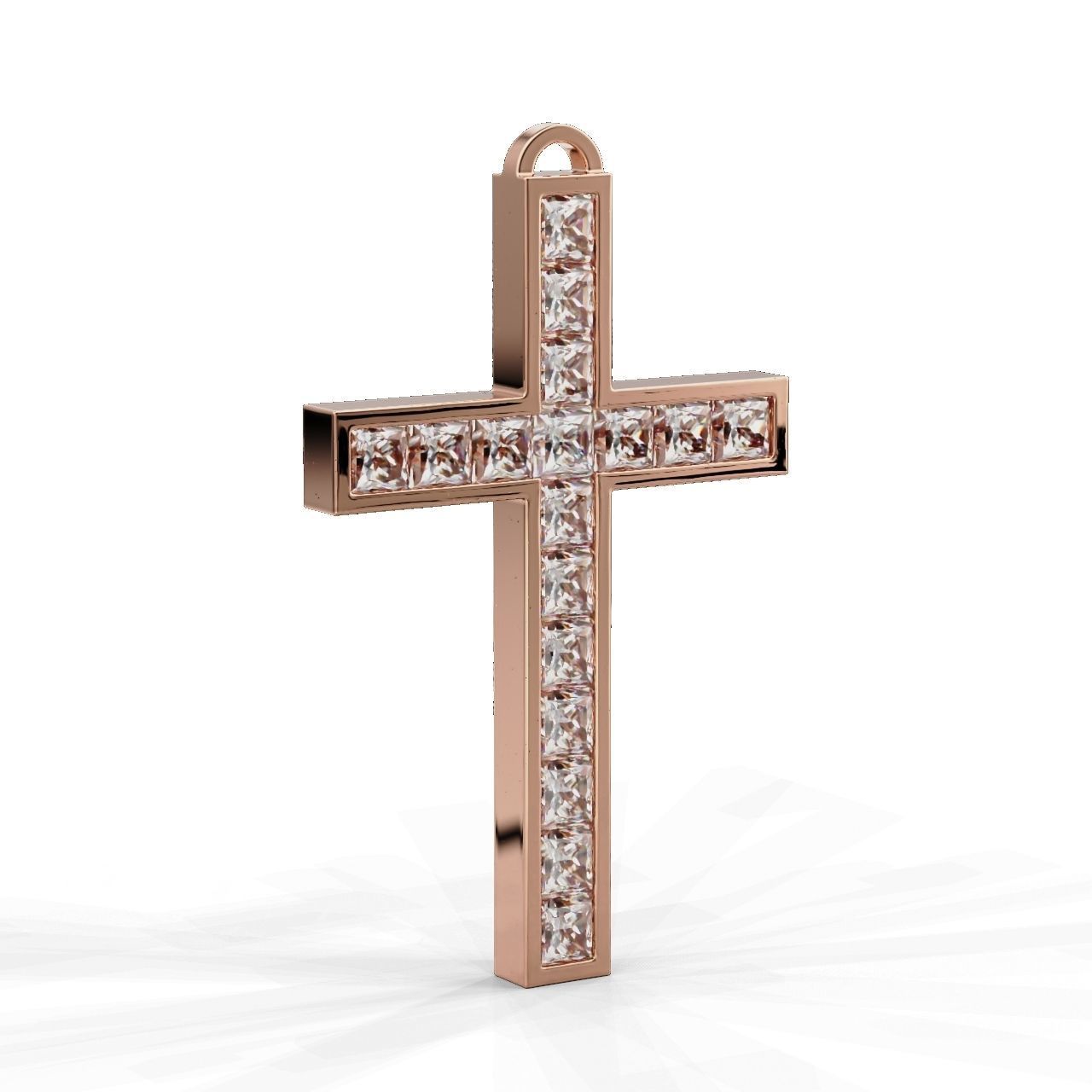 Pendant Cross Princess 3D print model_1