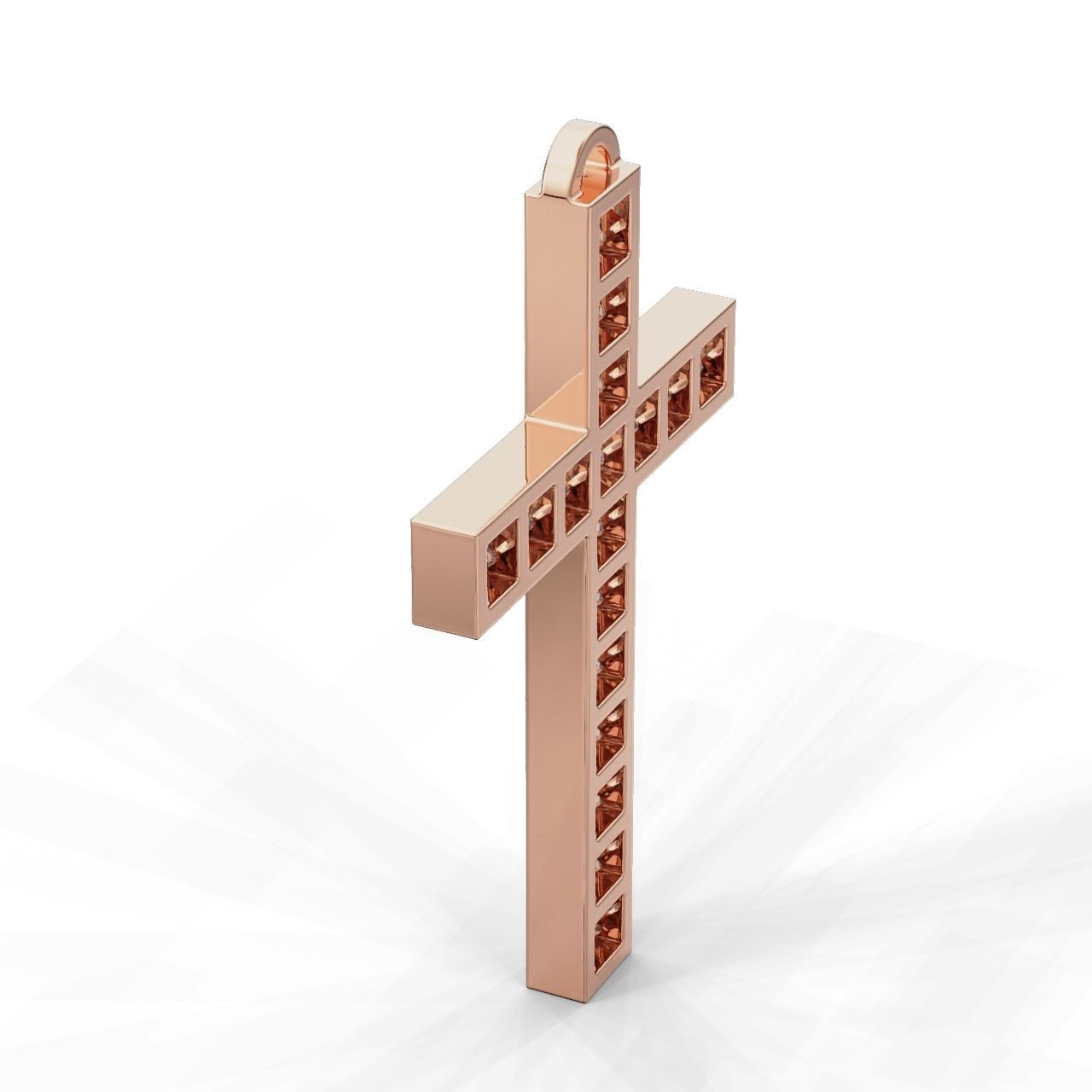 Pendant Cross Princess 3D print model_5