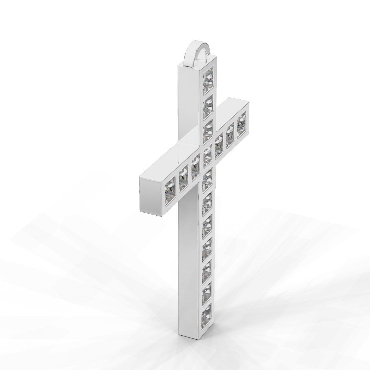 Pendant Cross Princess 3D print model_4