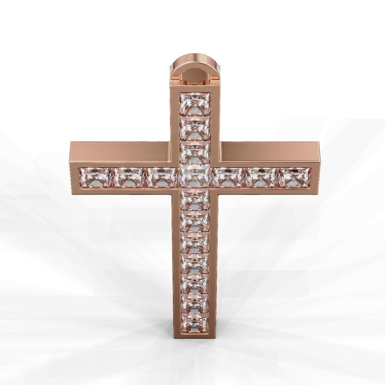 Pendant Cross Princess 3D print model_11