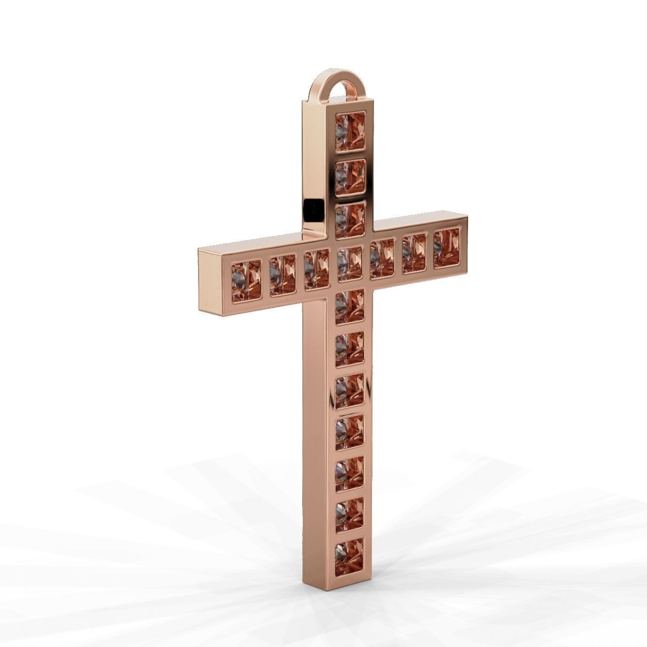 Pendant Cross Princess 3D print model_6