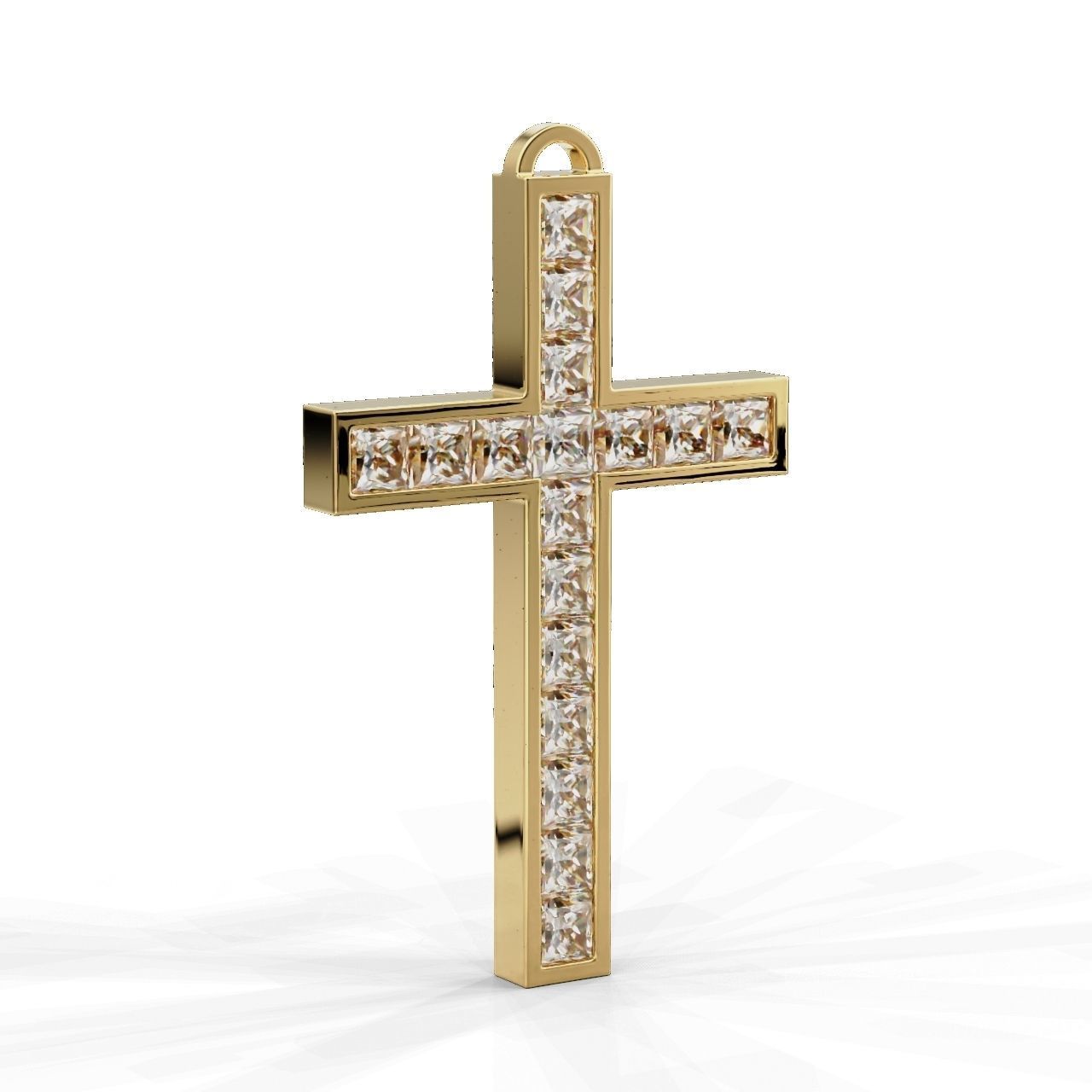 Pendant Cross Princess 3D print model_2