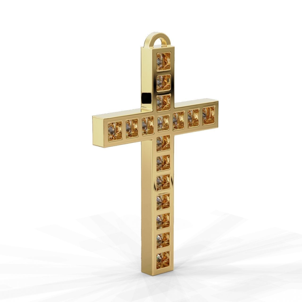 Pendant Cross Princess 3D print model_8