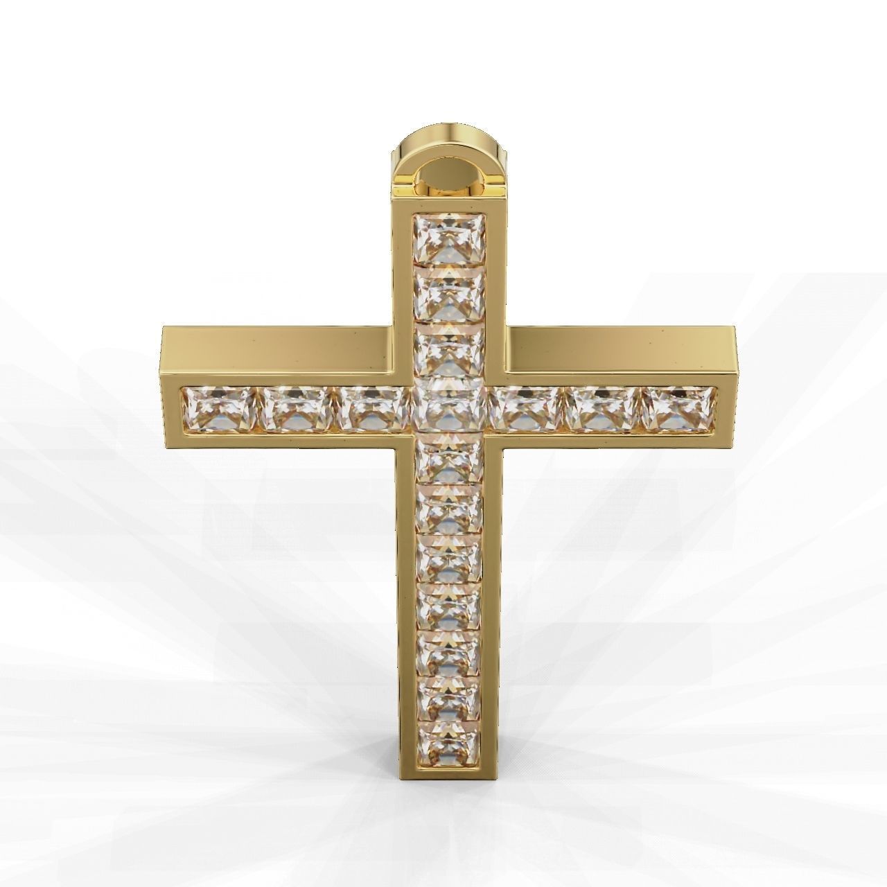 Pendant Cross Princess 3D print model_9
