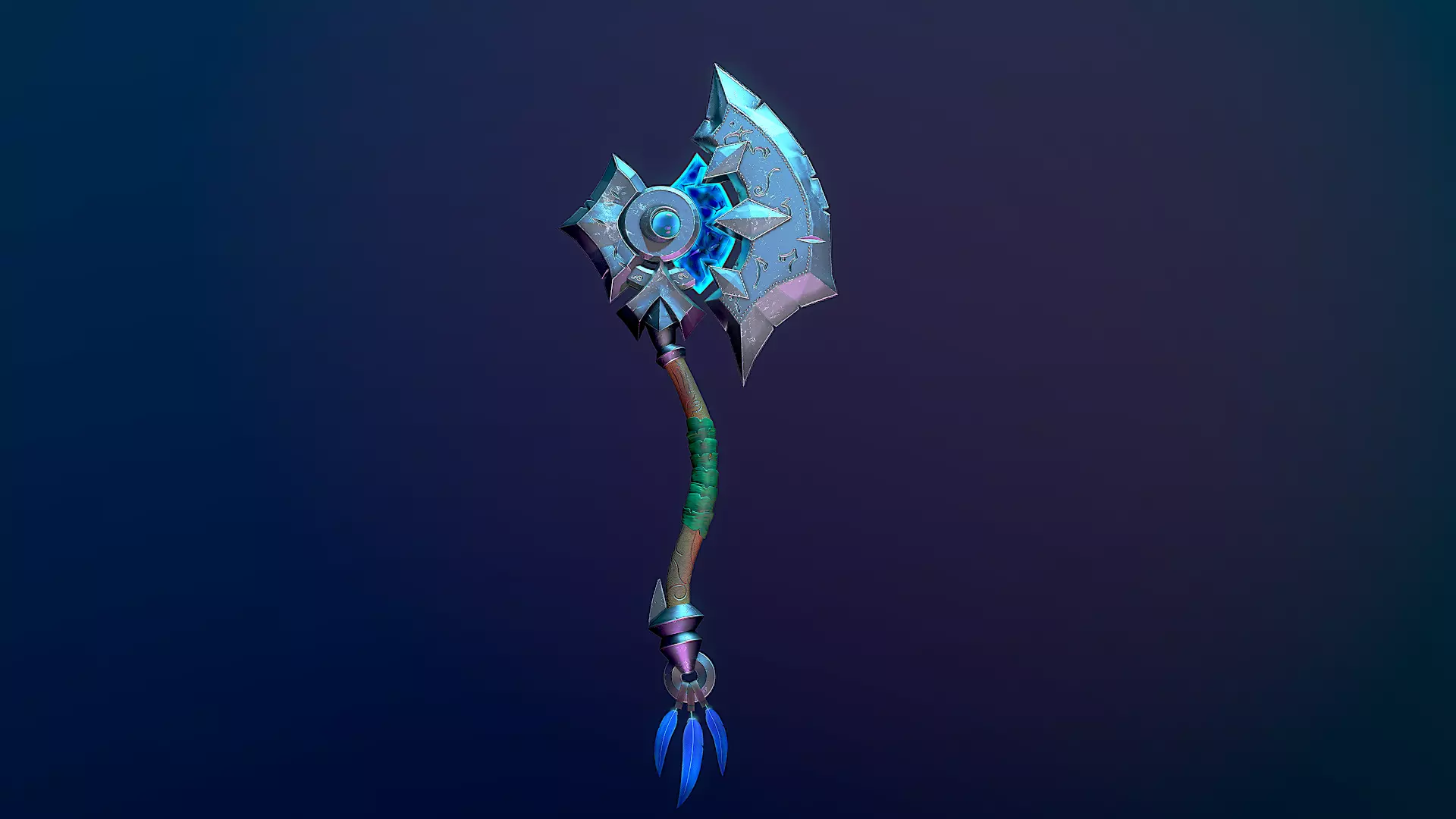 Stylized Glowing Axe 3D model