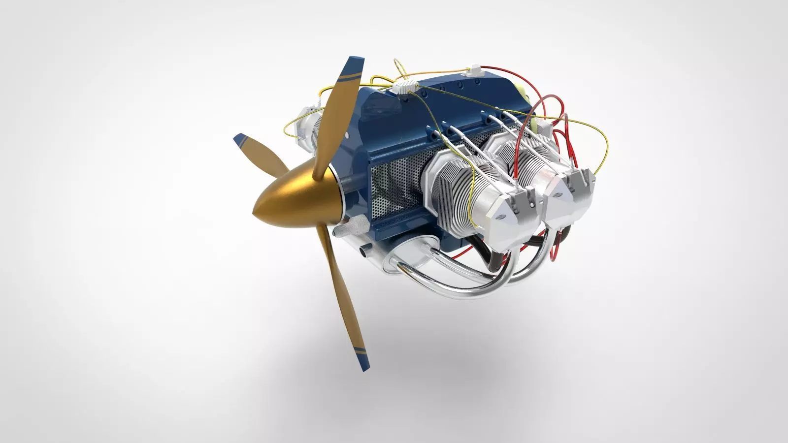 Airplane engine AA 3D model_0