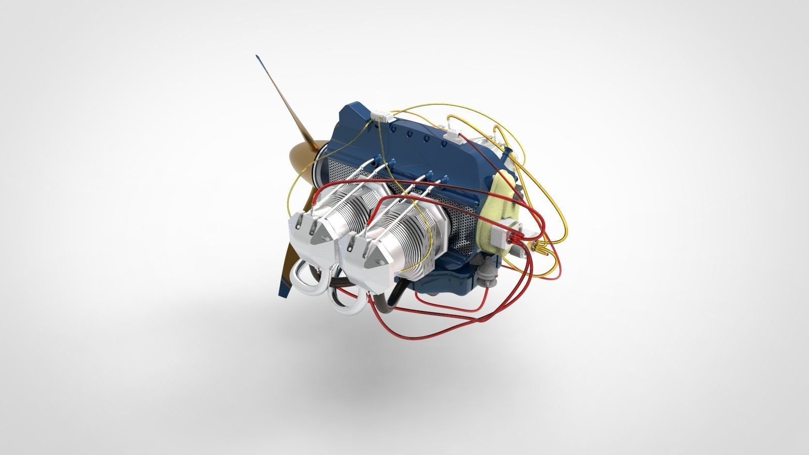 Airplane engine AA 3D model_3