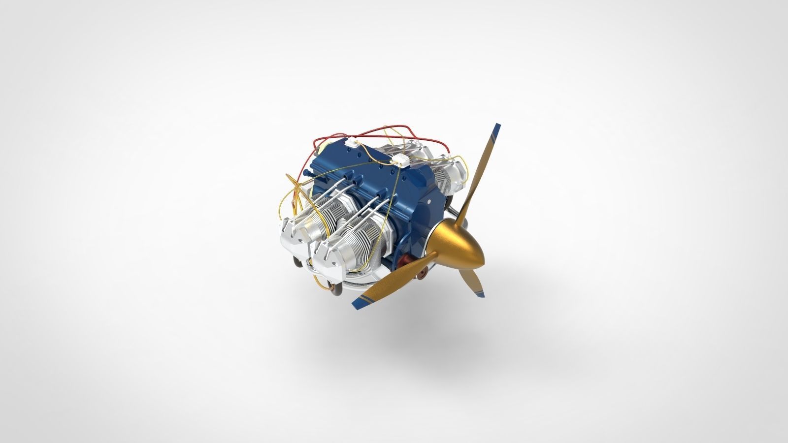 Airplane engine AA 3D model_2