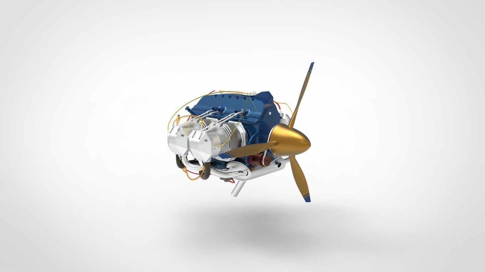Airplane engine AA 3D model_4