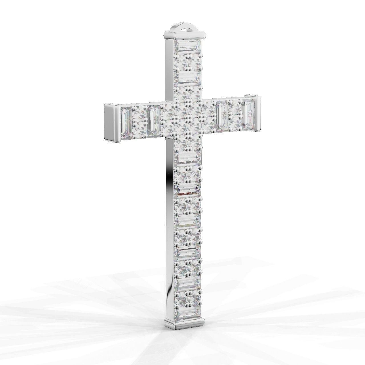 Pendant Cross Baguette  Princces 3D print model_18