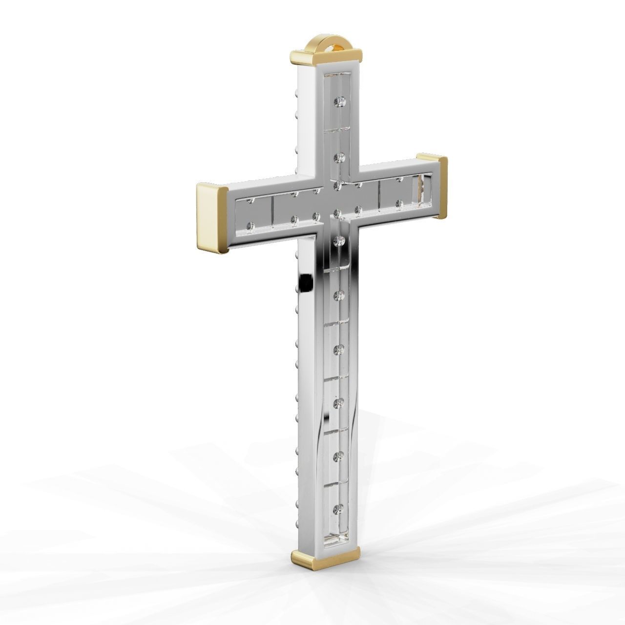 Pendant Cross Baguette  Princces 3D print model_4
