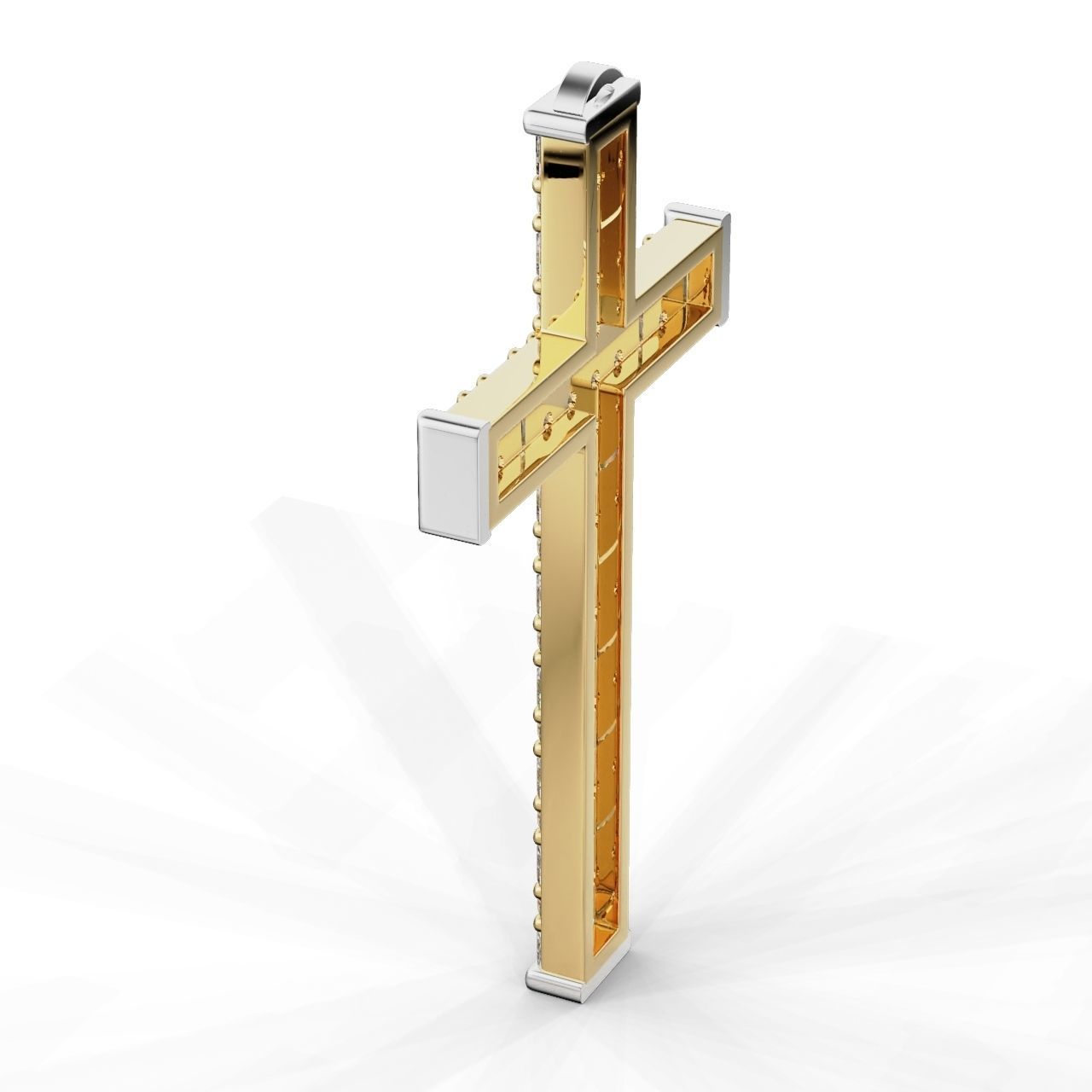 Pendant Cross Baguette  Princces 3D print model_11