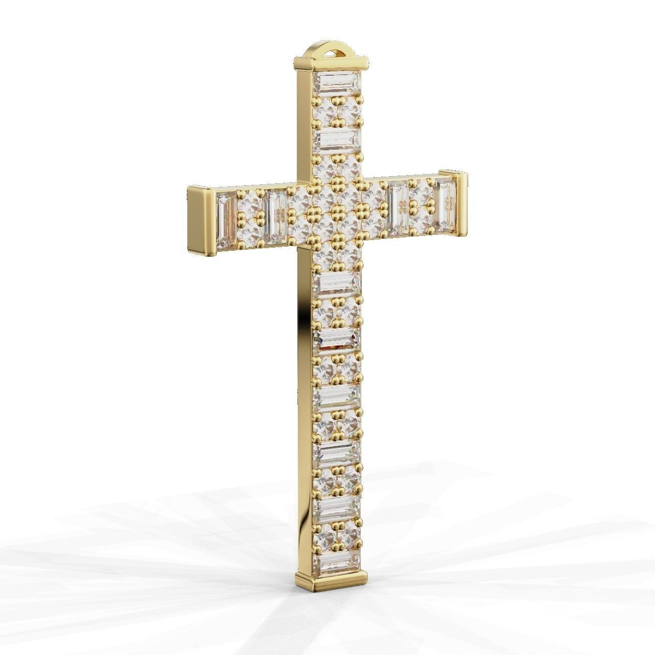Pendant Cross Baguette  Princces 3D print model_17
