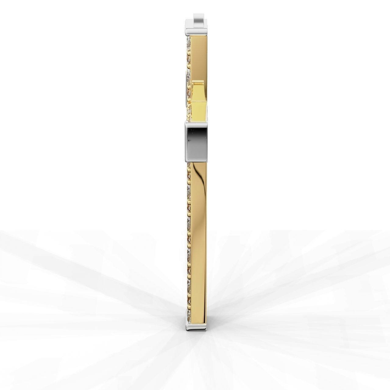 Pendant Cross Baguette  Princces 3D print model_8