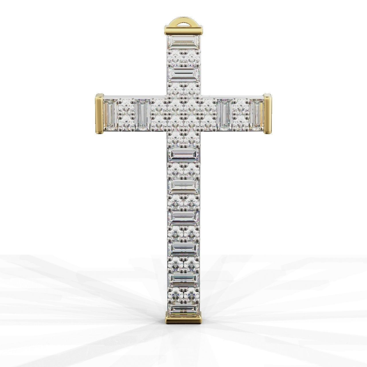 Pendant Cross Baguette  Princces 3D print model_1
