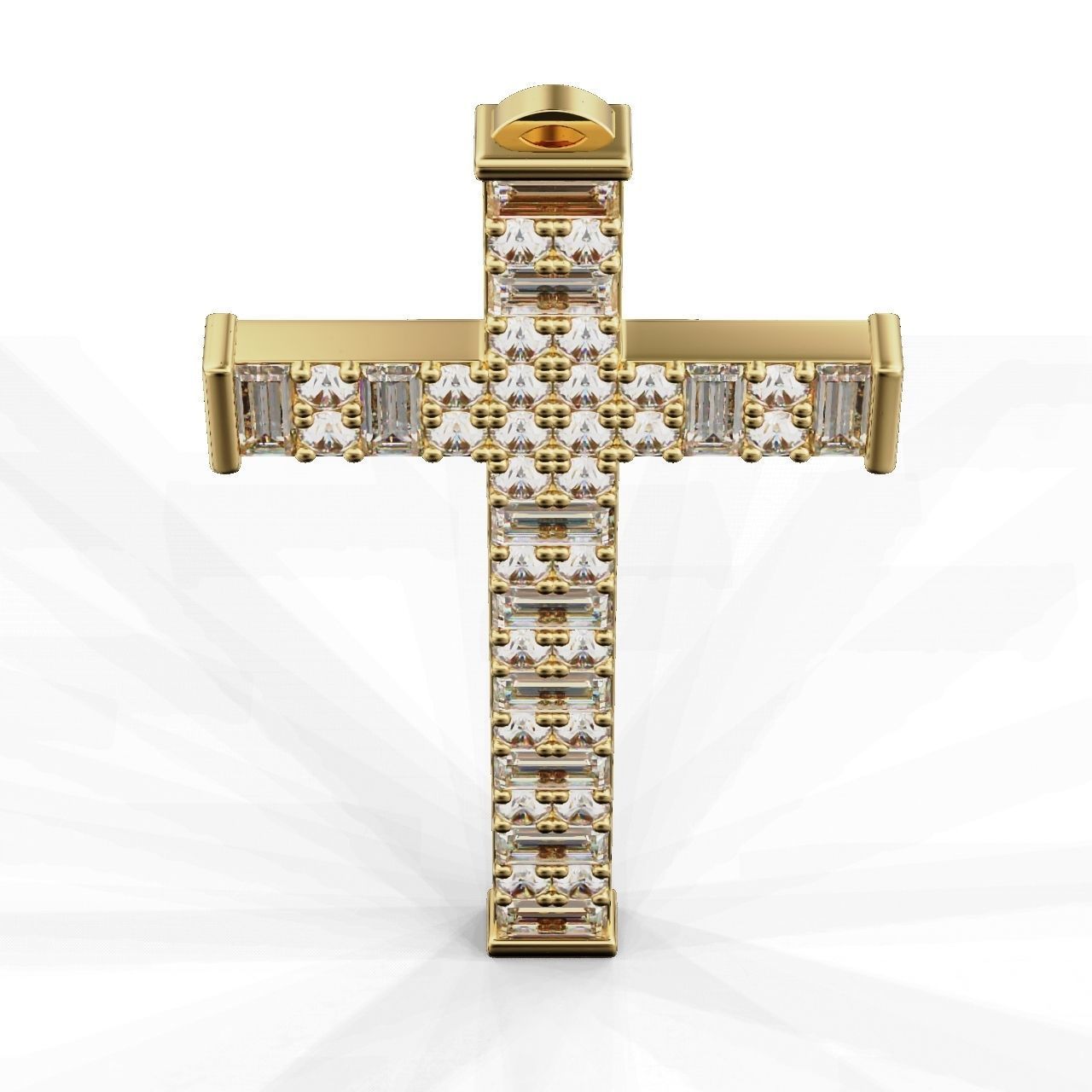 Pendant Cross Baguette  Princces 3D print model_14
