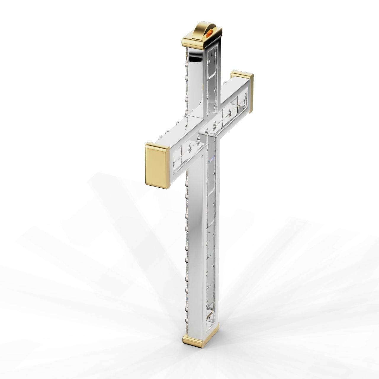 Pendant Cross Baguette  Princces 3D print model_5