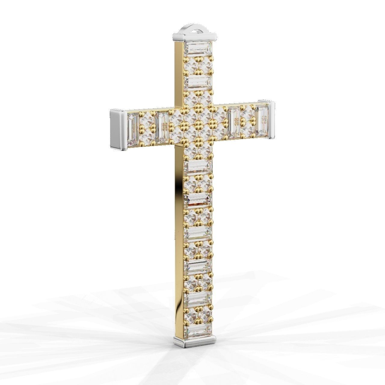 Pendant Cross Baguette  Princces 3D print model_6