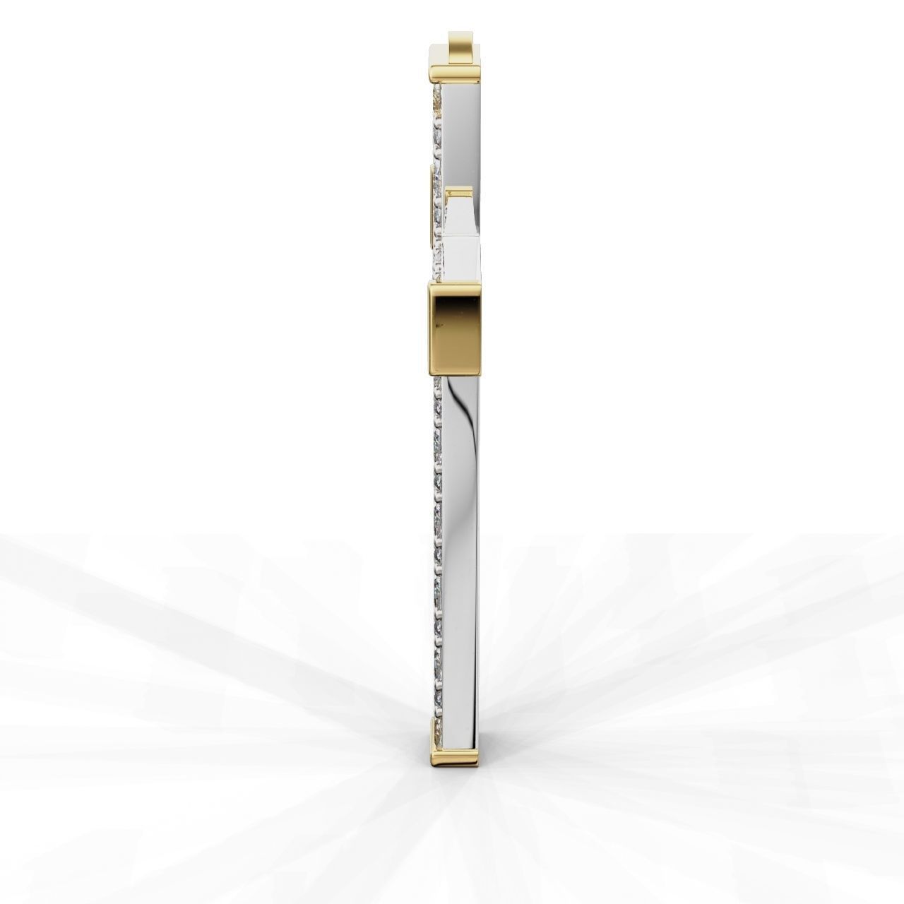 Pendant Cross Baguette  Princces 3D print model_2