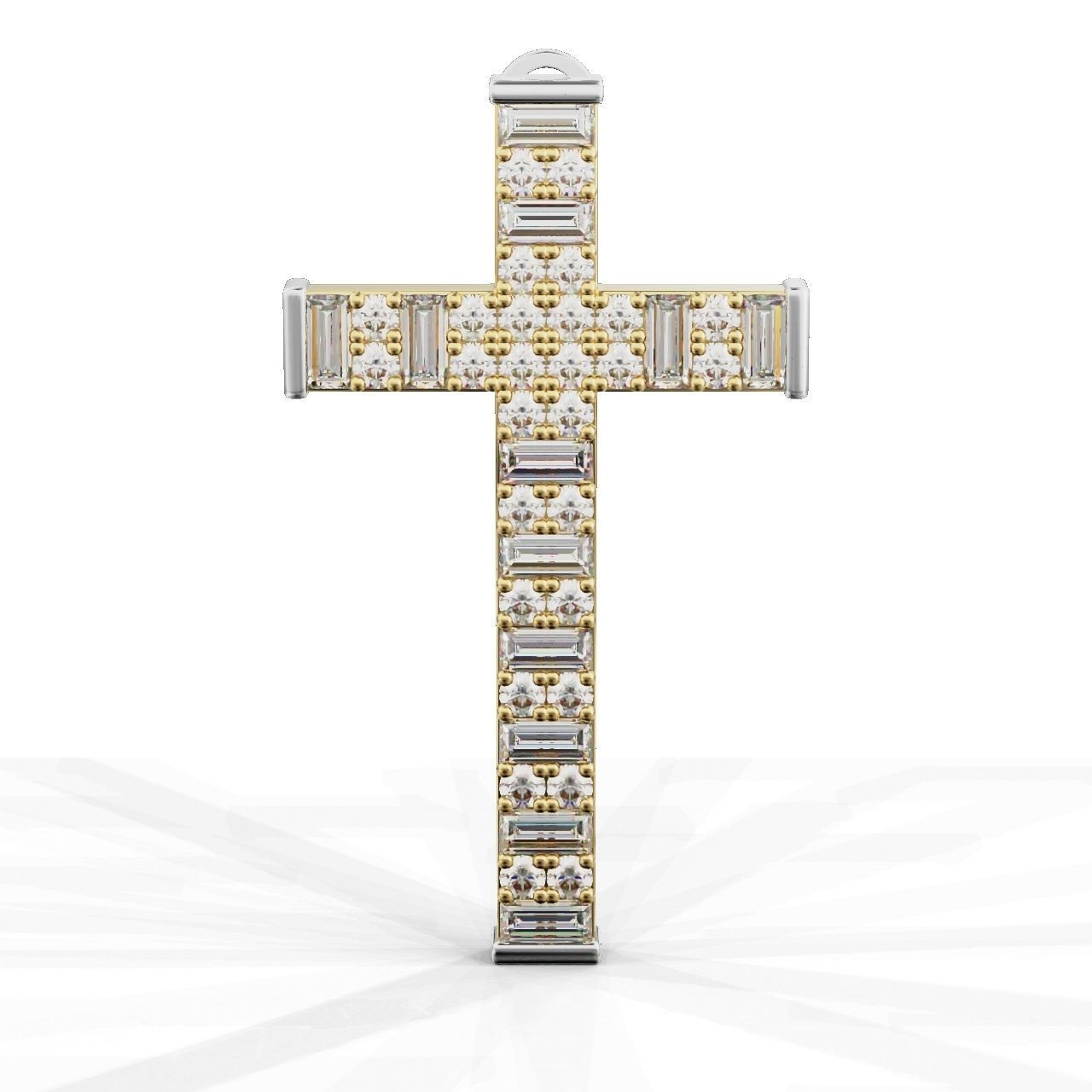 Pendant Cross Baguette  Princces 3D print model_7