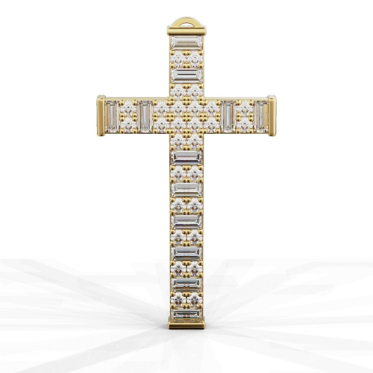 Pendant Cross Baguette  Princces 3D print model_16