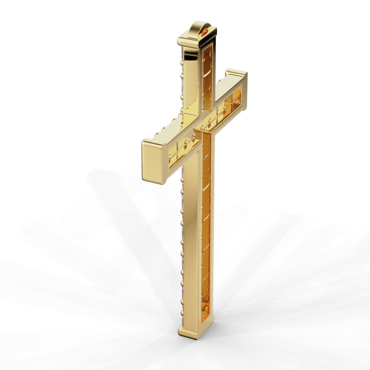 Pendant Cross Baguette  Princces 3D print model_12