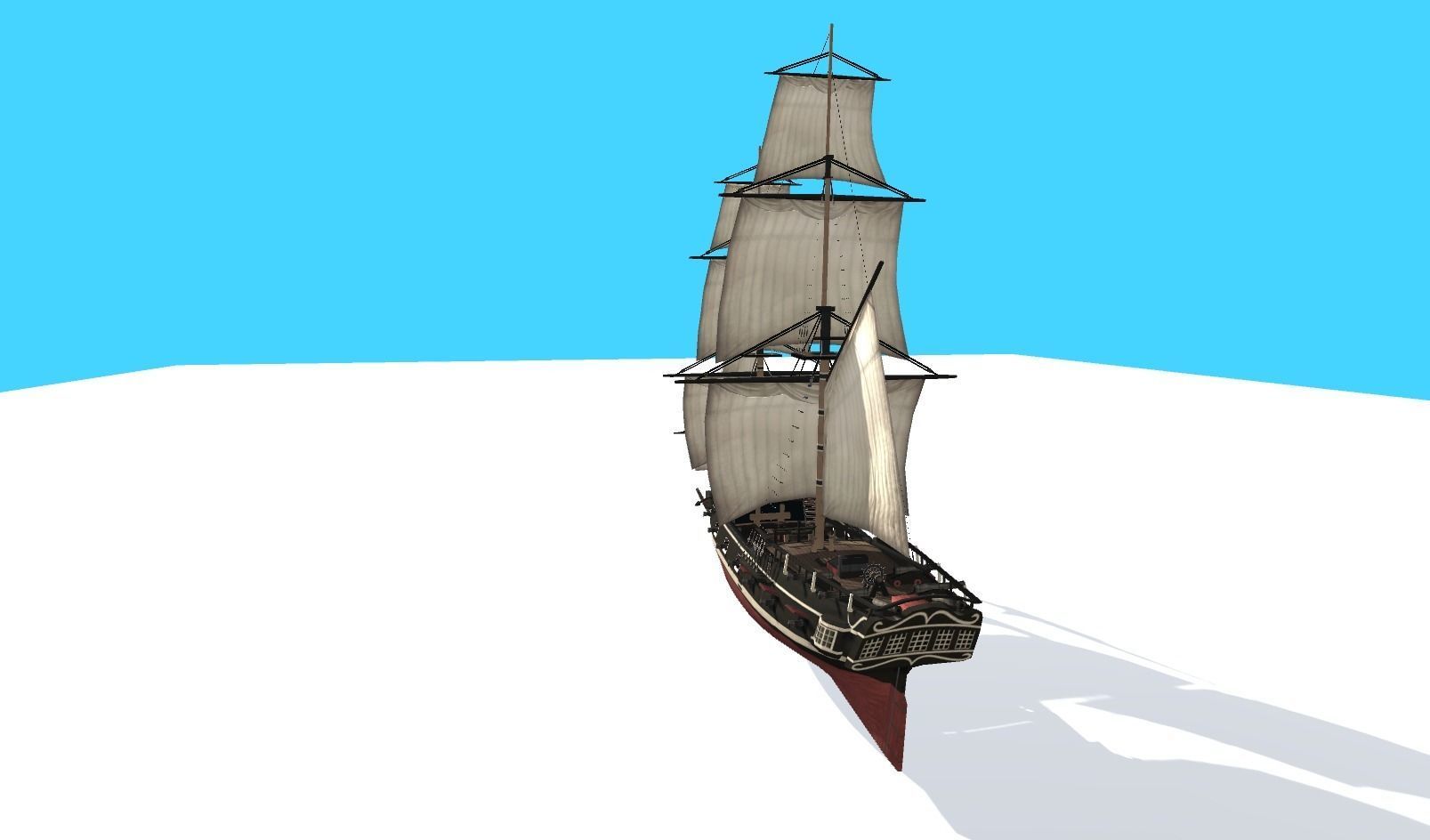 Pirate Ship Fully Loaded Low-poly 3D model_7