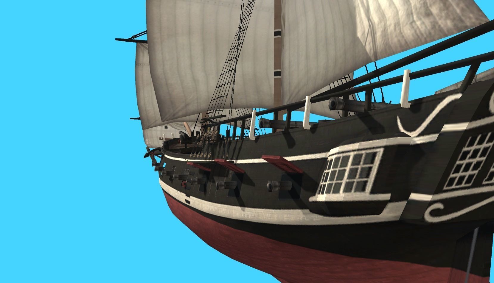 Pirate Ship Fully Loaded Low-poly 3D model_18