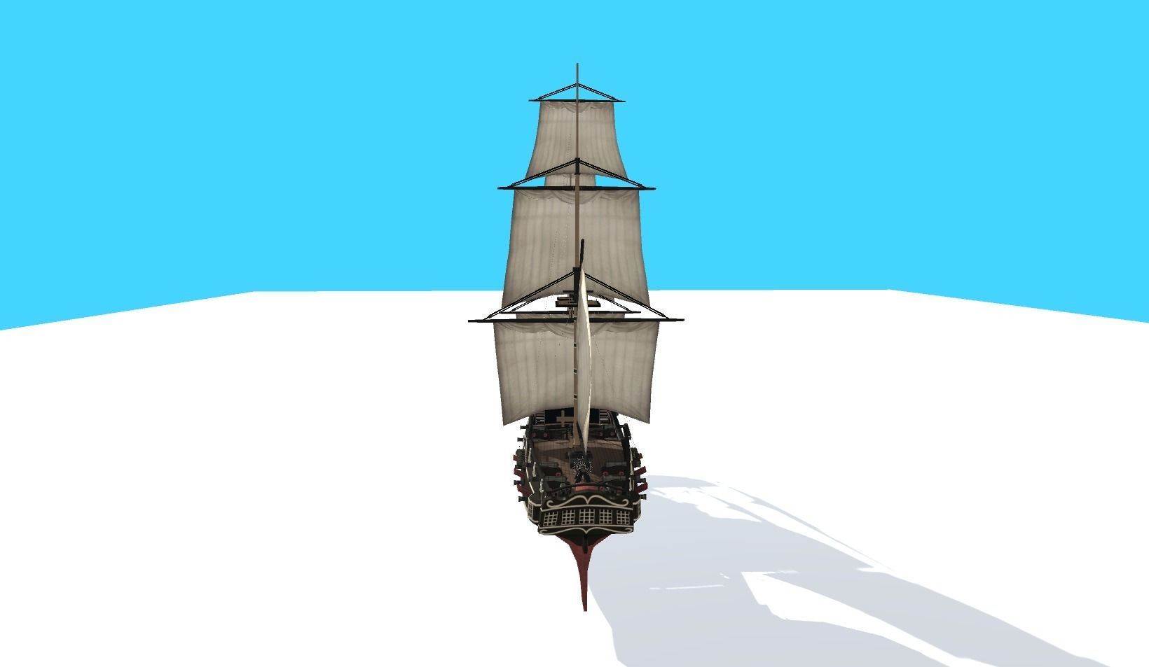 Pirate Ship Fully Loaded Low-poly 3D model_5