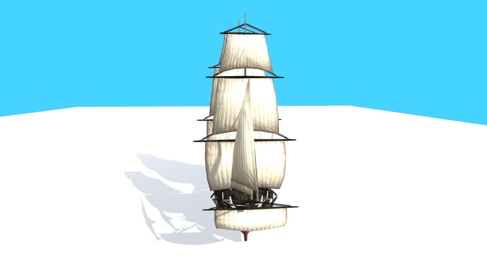Pirate Ship Fully Loaded Low-poly 3D model_6
