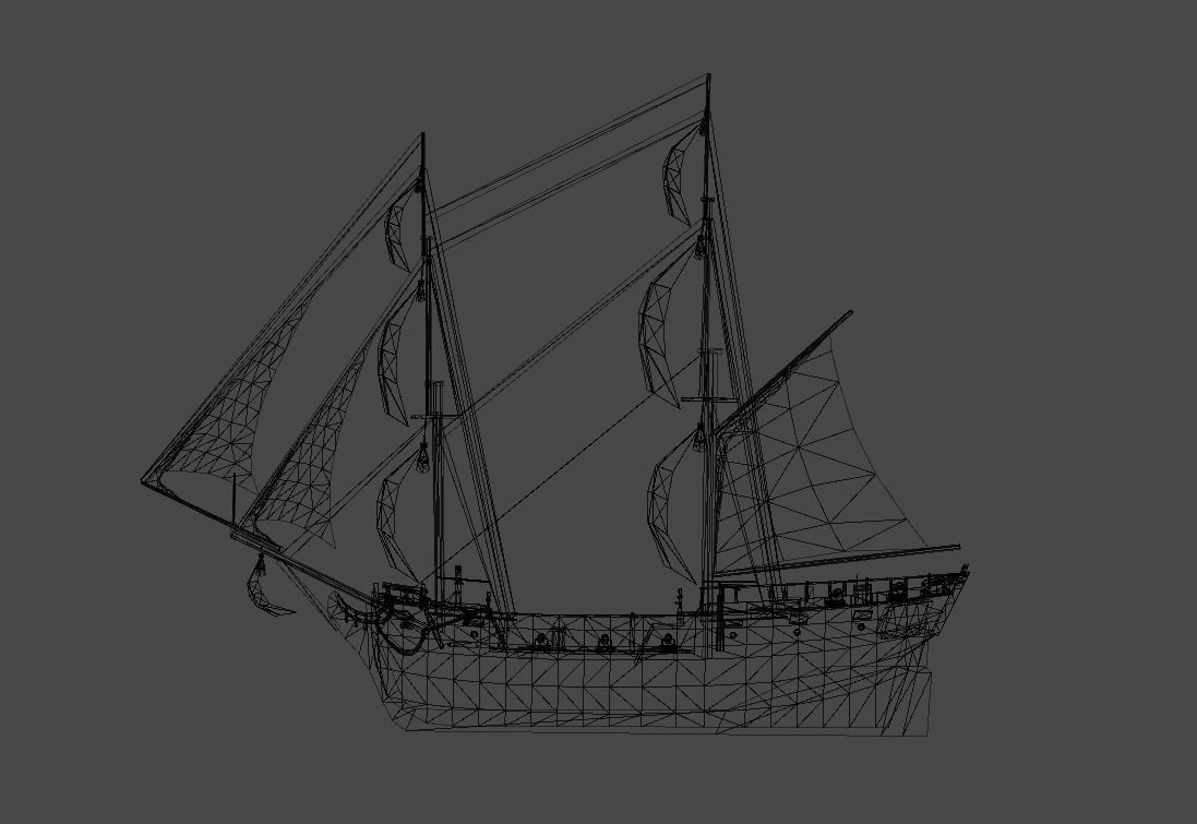 Pirate Ship Fully Loaded Low-poly 3D model_3