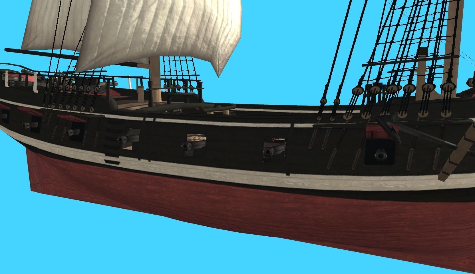 Pirate Ship Fully Loaded Low-poly 3D model_19