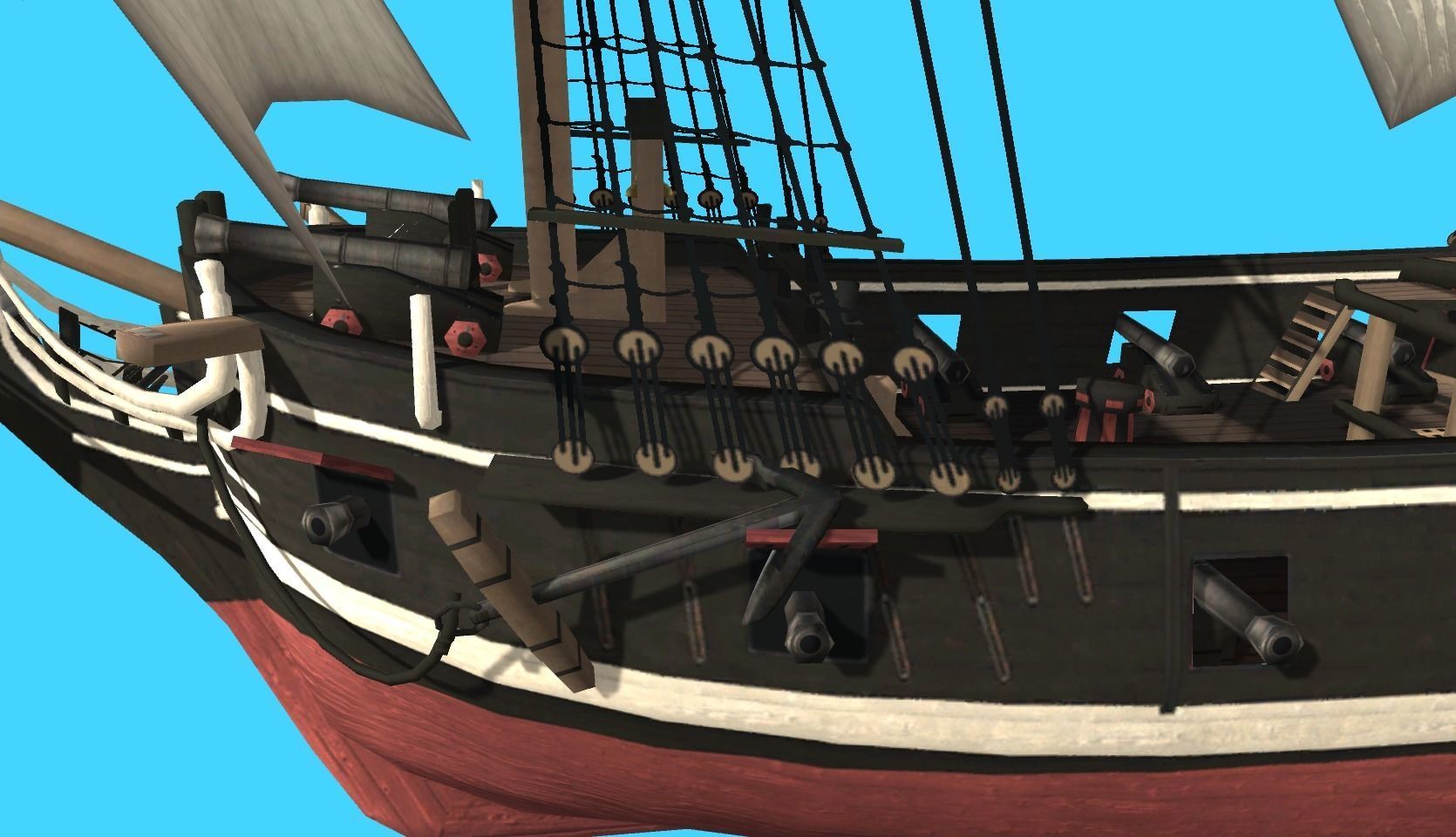 Pirate Ship Fully Loaded Low-poly 3D model_21