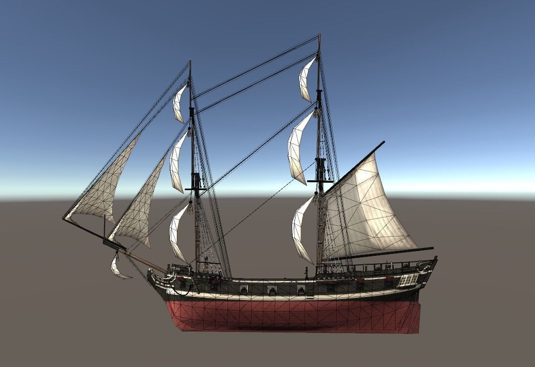 Pirate Ship Fully Loaded Low-poly 3D model_4