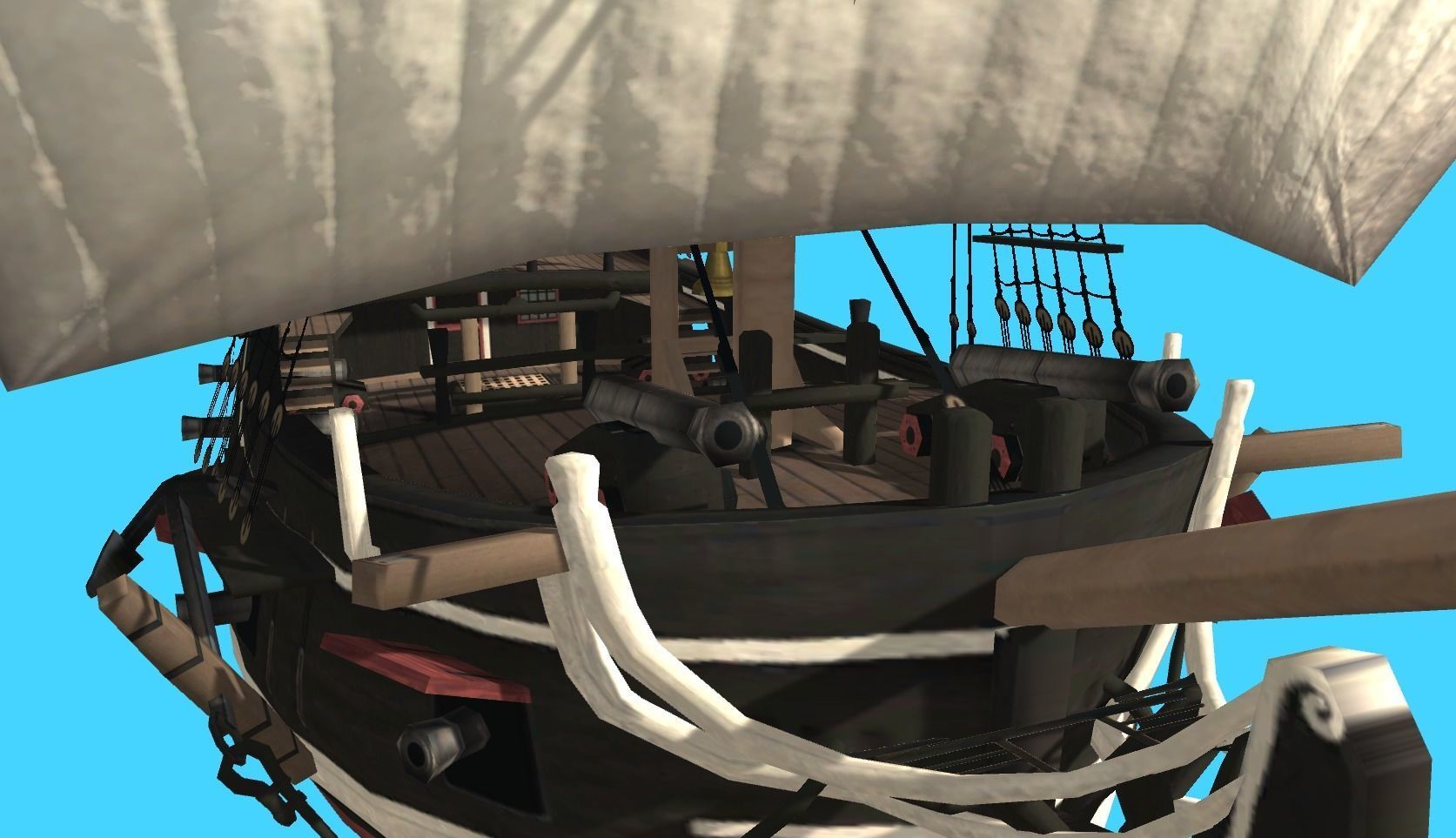 Pirate Ship Fully Loaded Low-poly 3D model_20